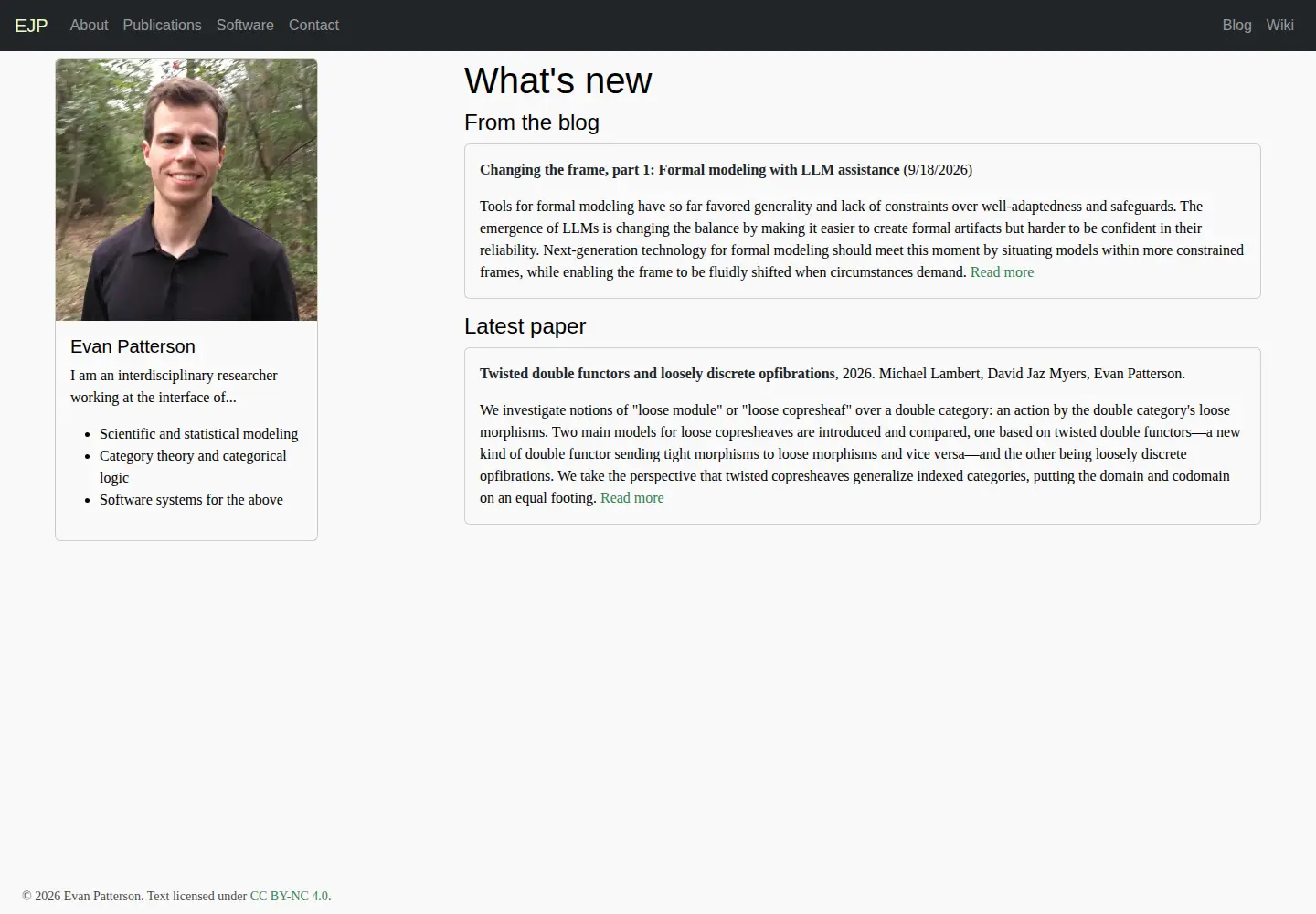 Captured homepage of epatters.org in the current scan