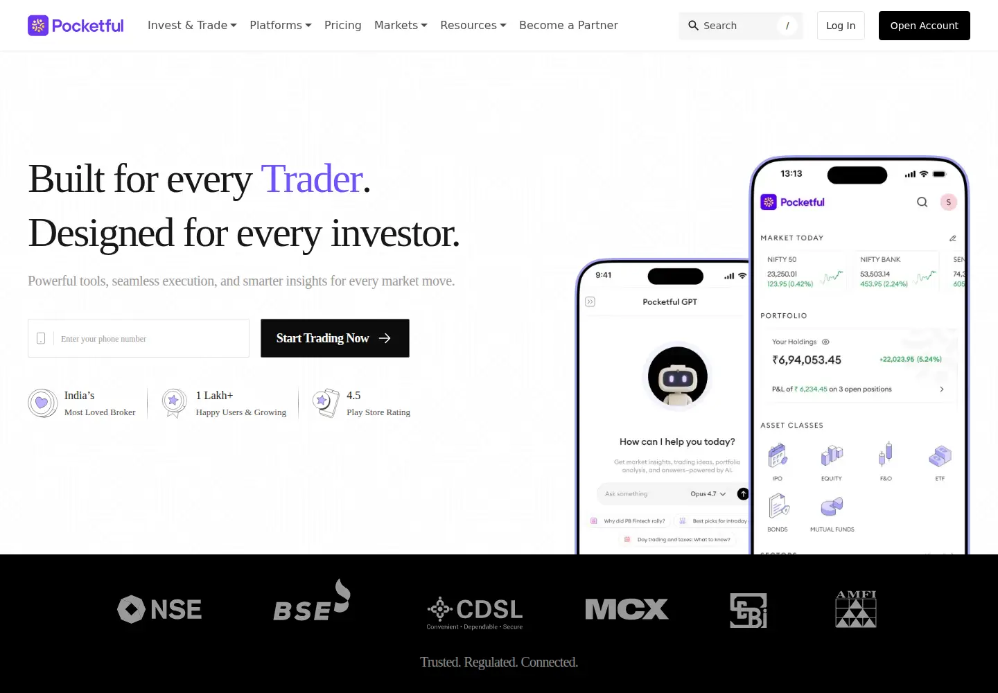 Captured homepage of pocketful.in in the current scan