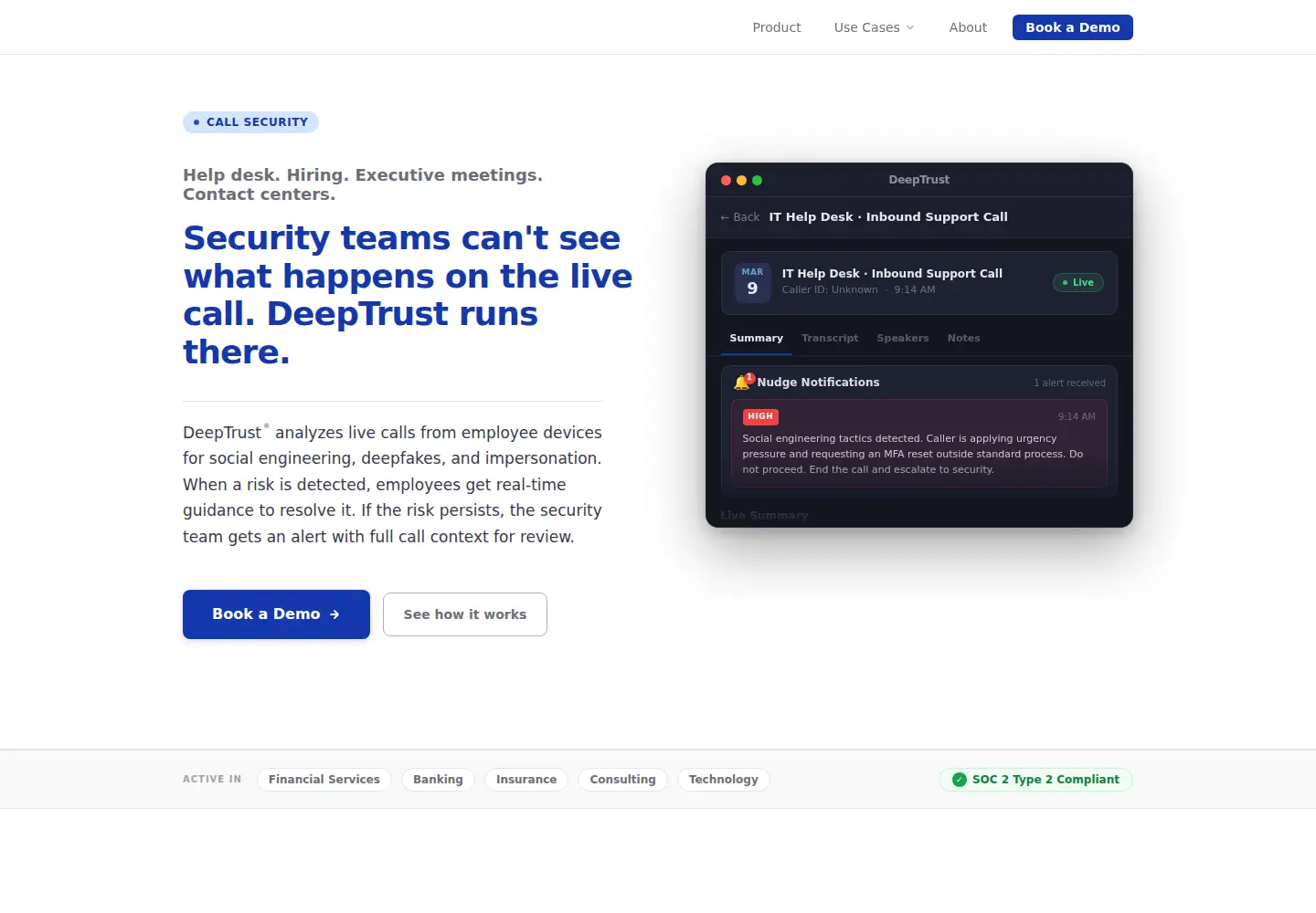 Screenshot of deeptrust.ai