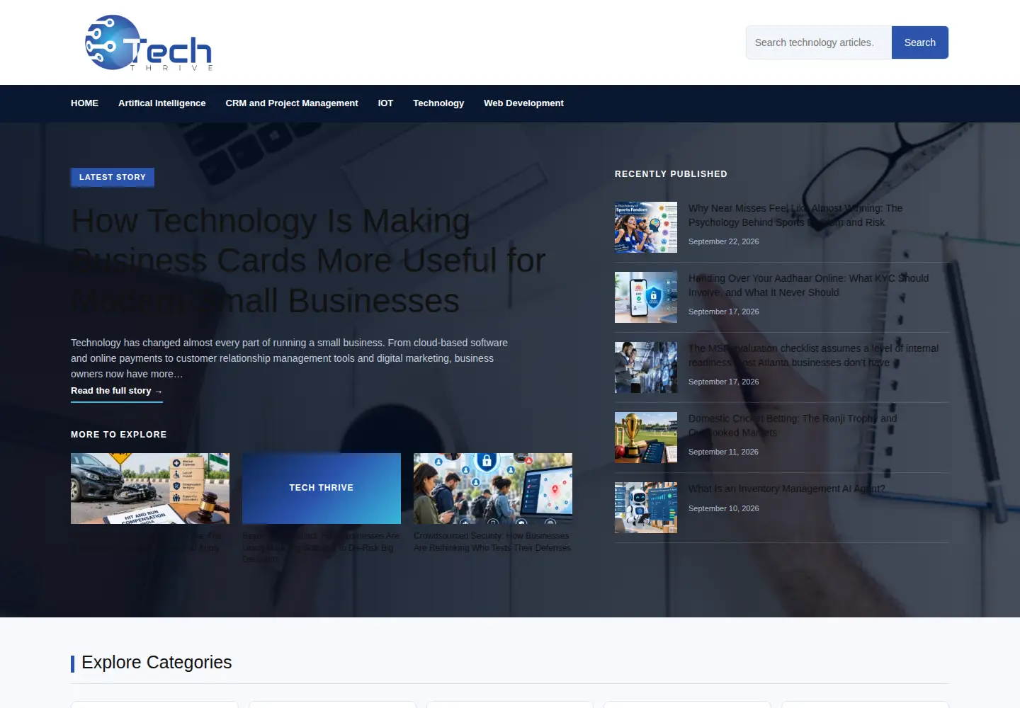 Screenshot of teckthrive.com