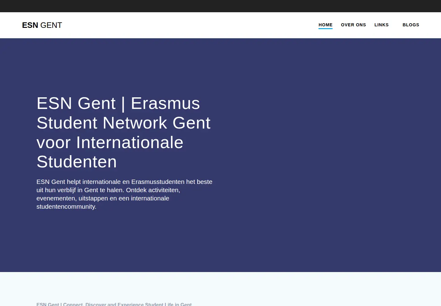 Captured homepage of esngent.be in the current scan