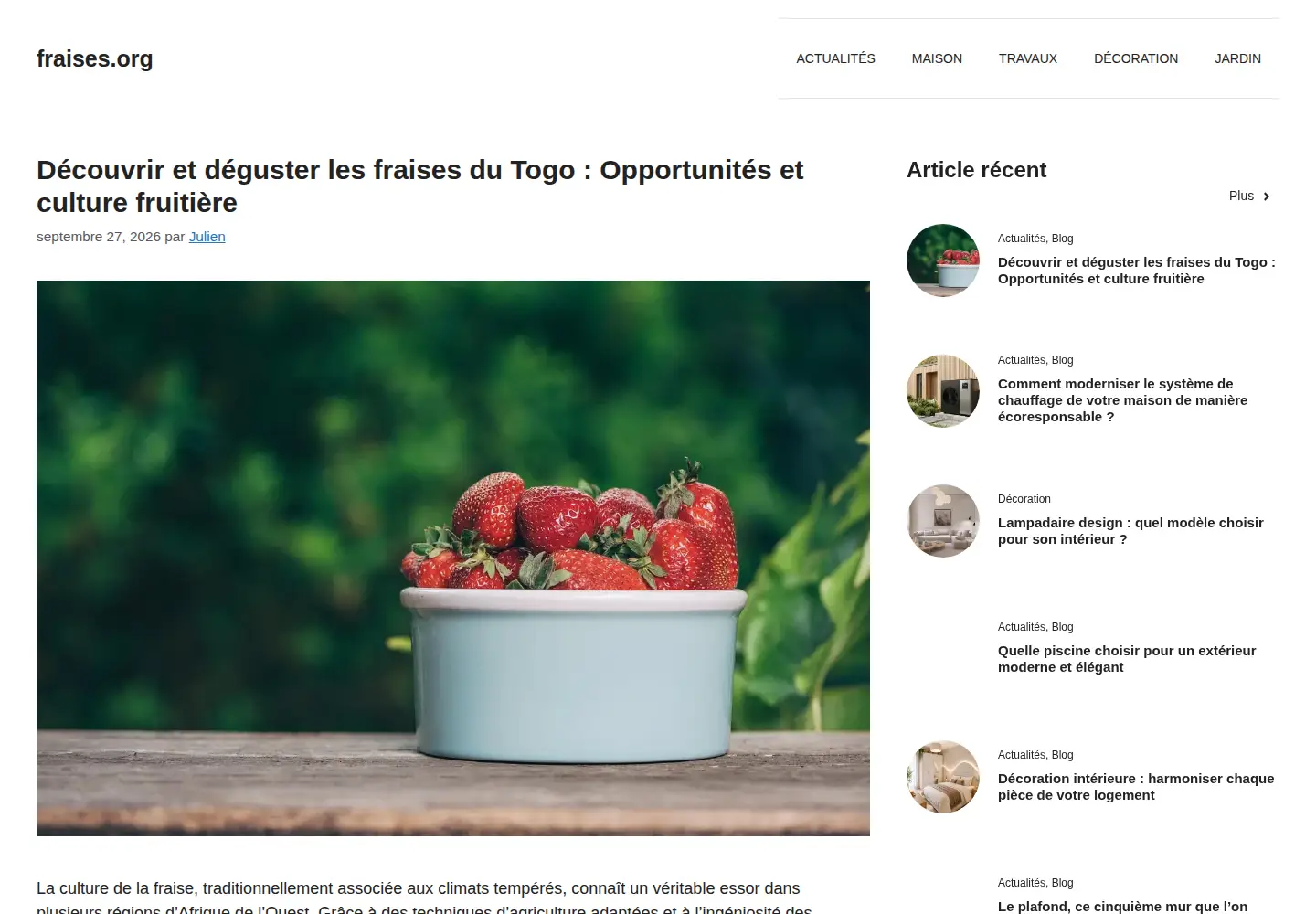 Captured homepage of fraises.org in the current scan