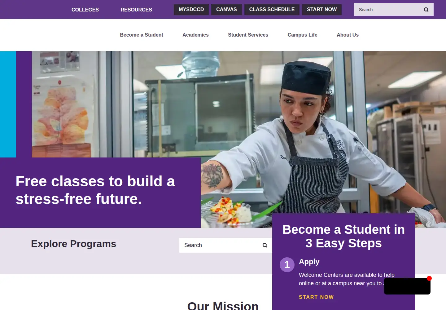 Screenshot of sdcce.edu