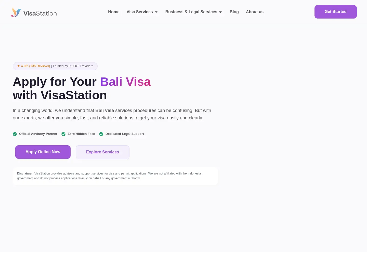 Screenshot of visastation.id