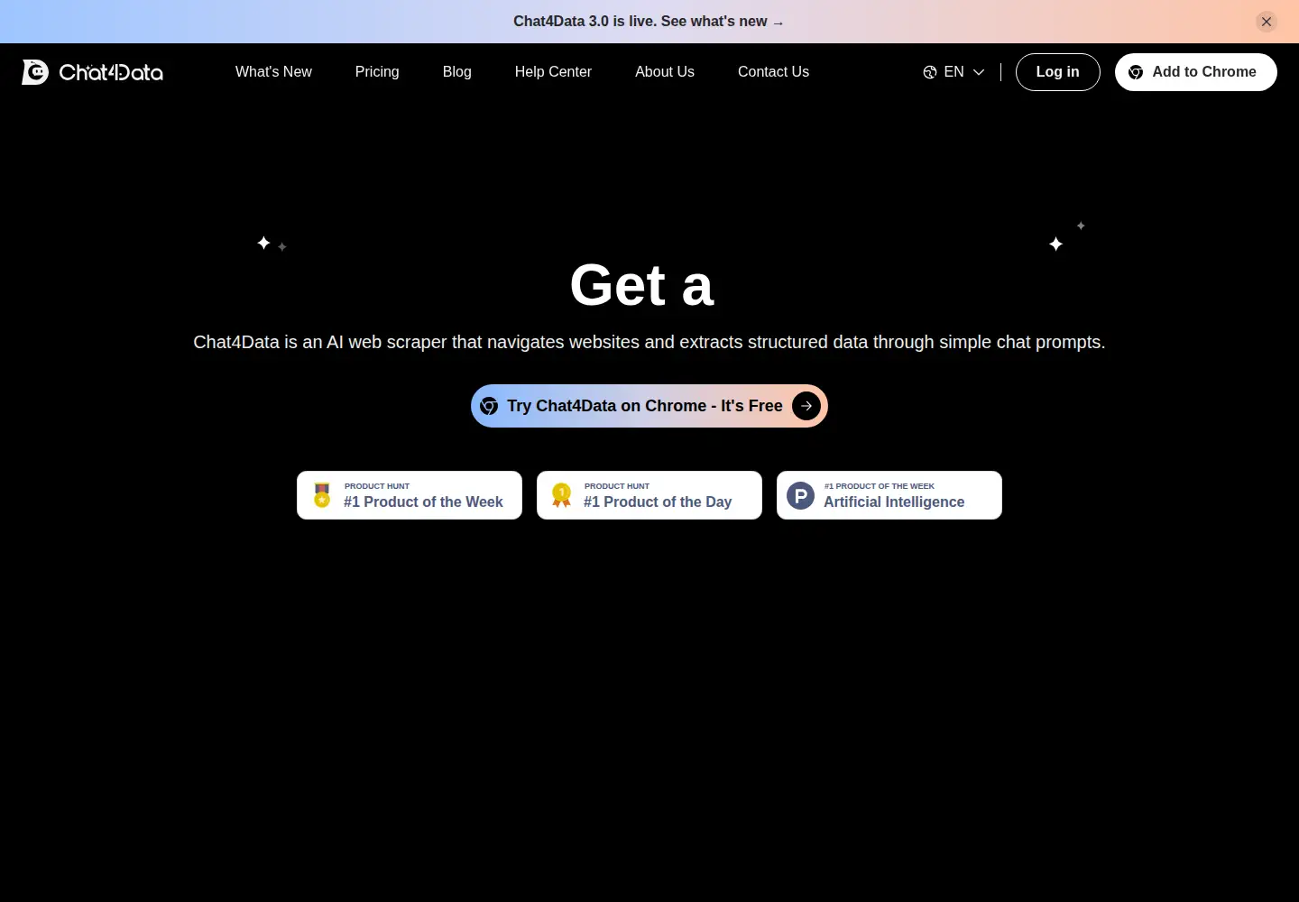 Screenshot of chat4data.ai