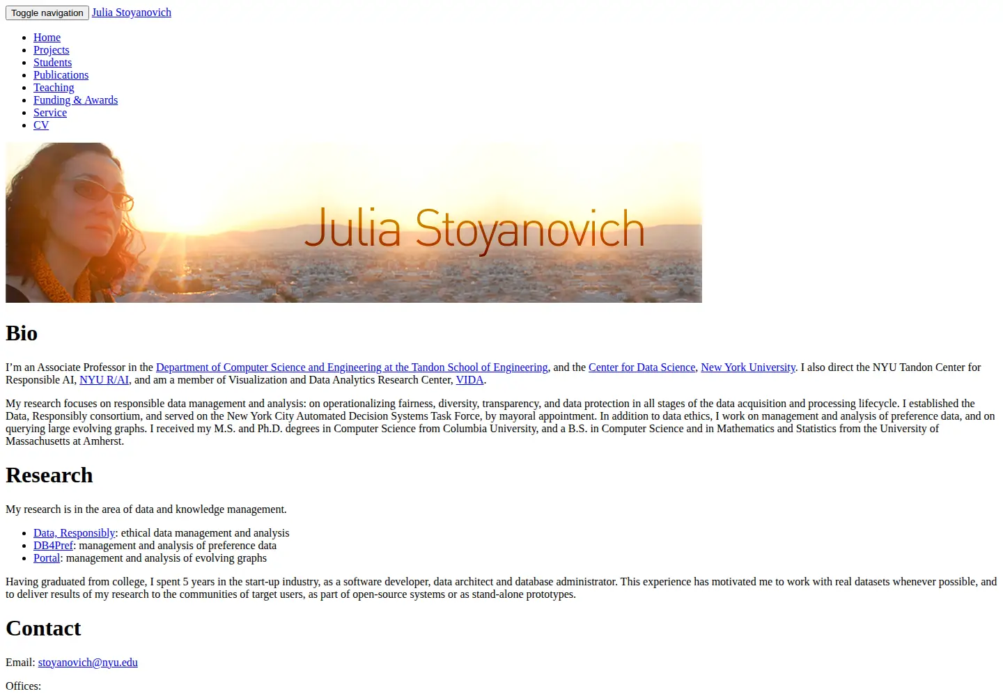 Screenshot of stoyanovich.org