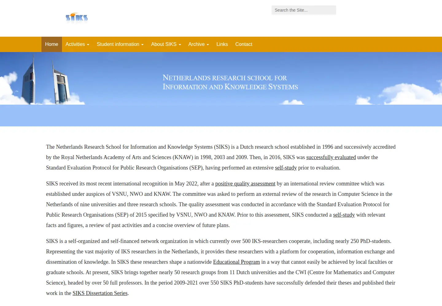 Screenshot of siks.nl