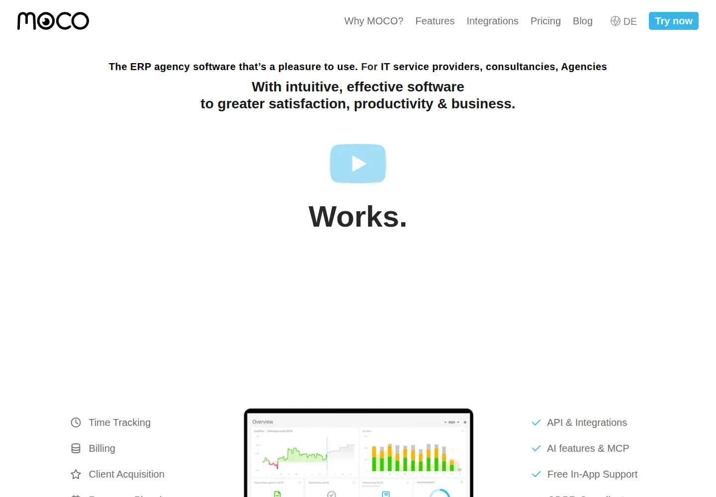 Captured homepage of mocoapp.com in the current scan