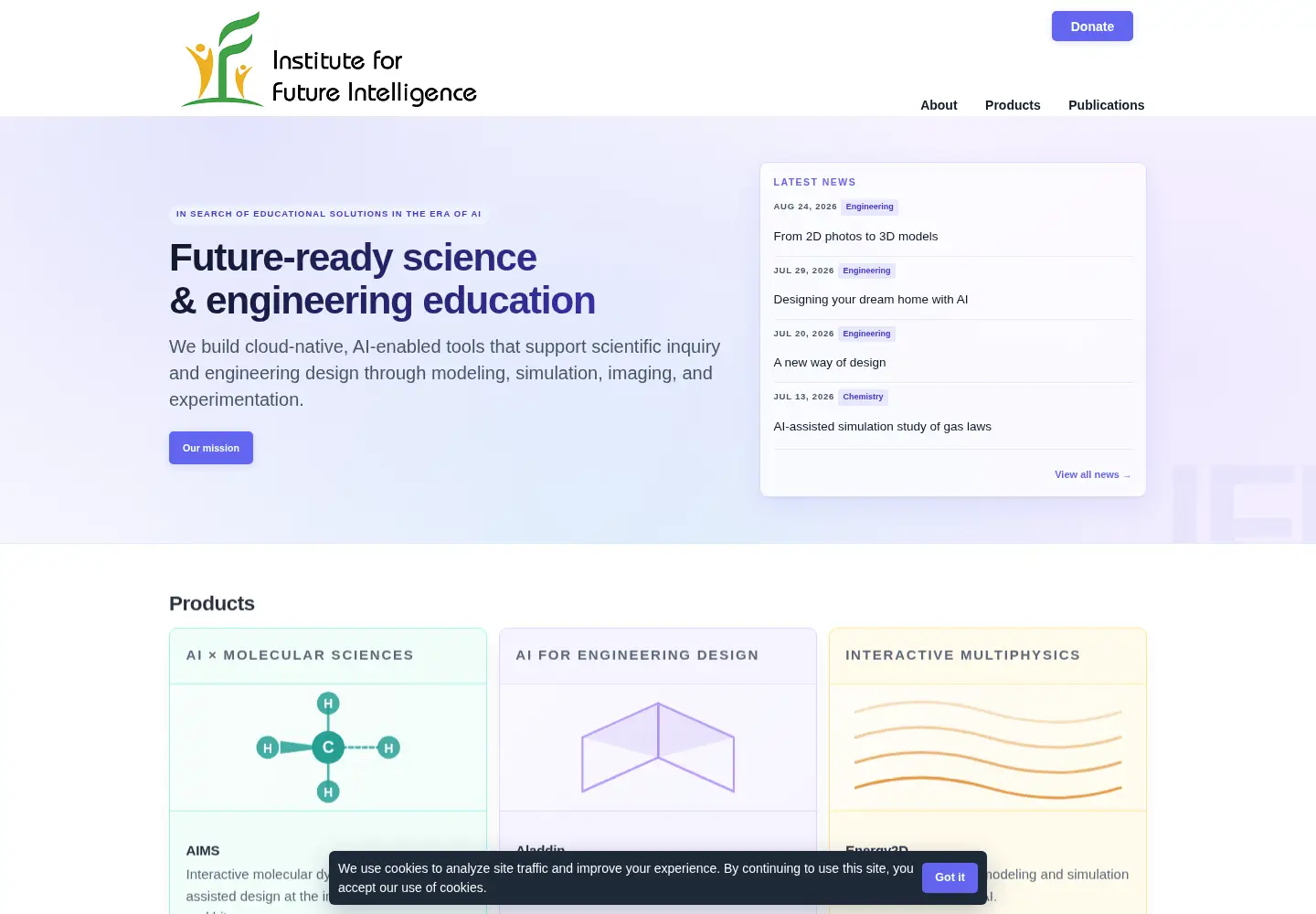 Captured homepage of intofuture.org in the current scan