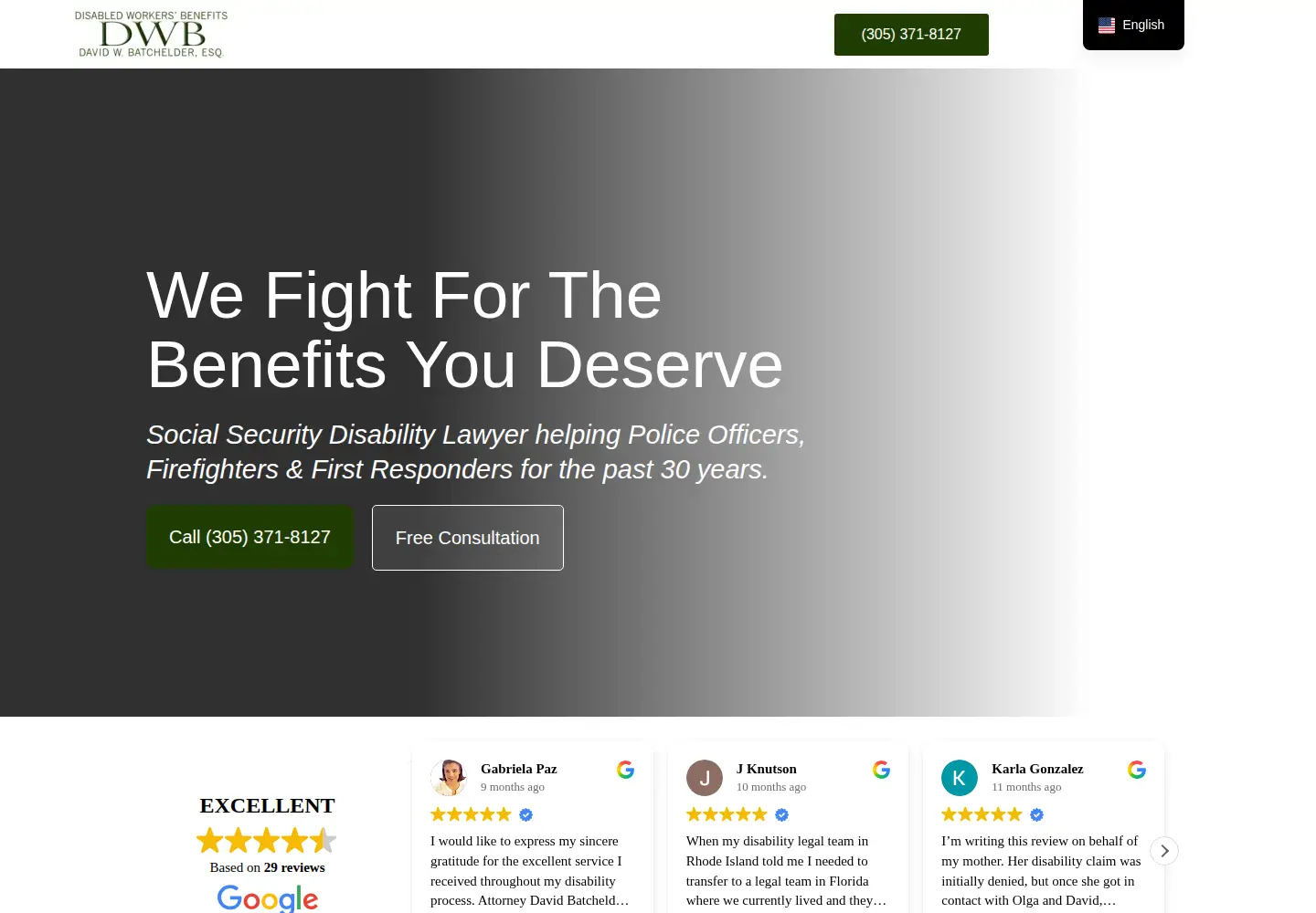 Screenshot of disabledworkersbenefits.com