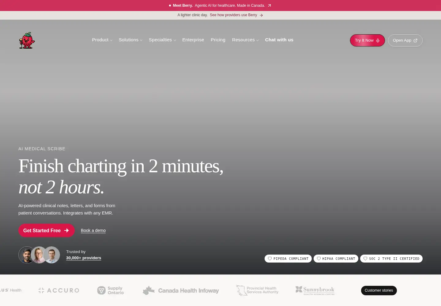Screenshot of scribeberry.com