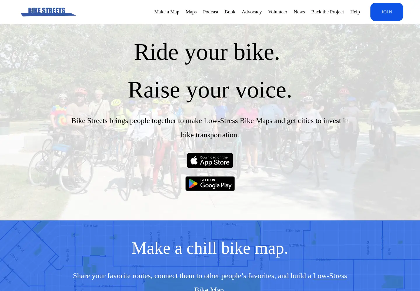 Captured homepage of bikestreets.com in the current scan
