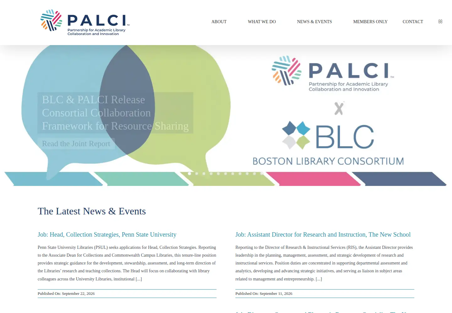 Captured homepage of palci.org in the current scan