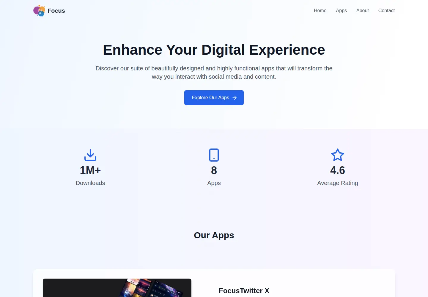 Screenshot of focusapps.app