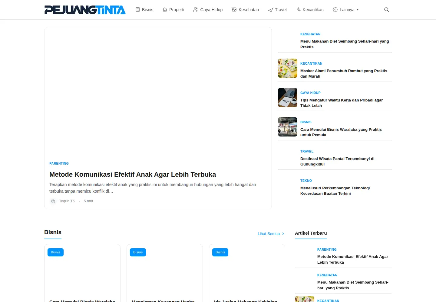 Screenshot of pejuangtinta.com