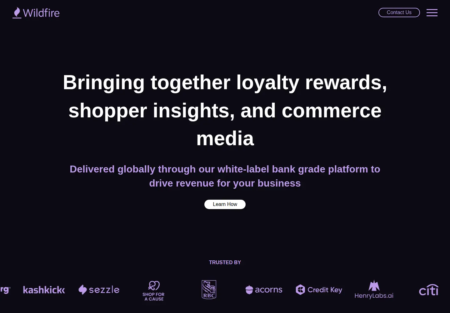 Captured homepage of wildfire-corp.com in the current scan
