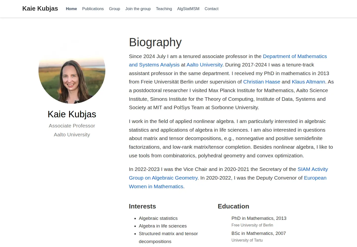 Captured homepage of kaiekubjas.com in the current scan