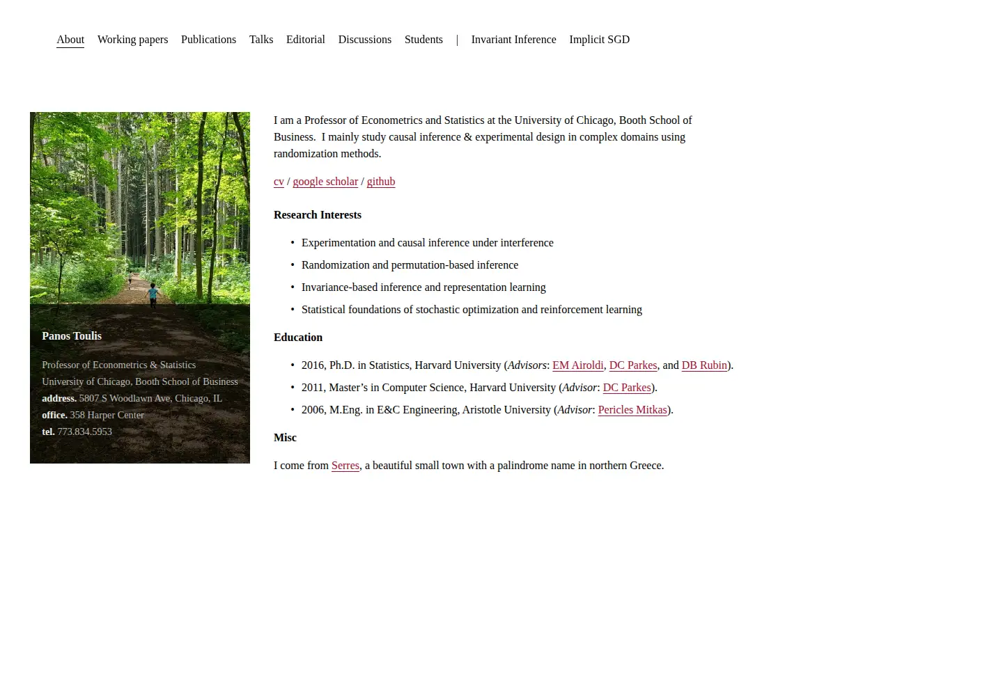 Captured homepage of ptoulis.com in the current scan