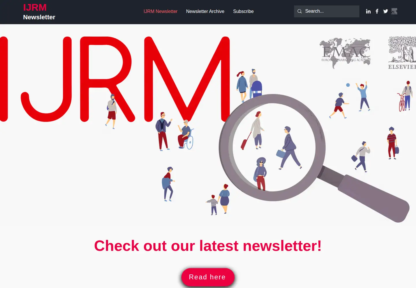 Captured homepage of ijrm-newsletter.com in the current scan