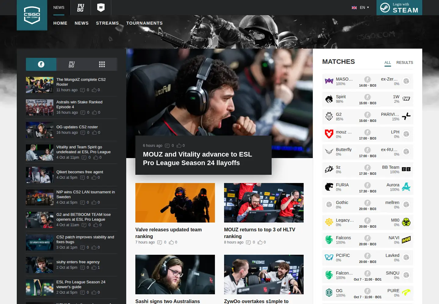 Screenshot of csgo.com