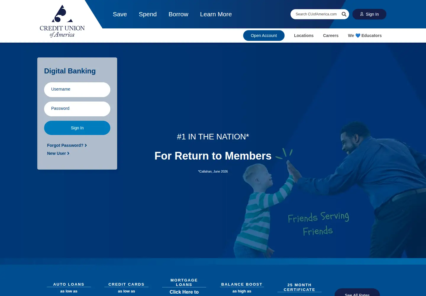 Screenshot of cuofamerica.com