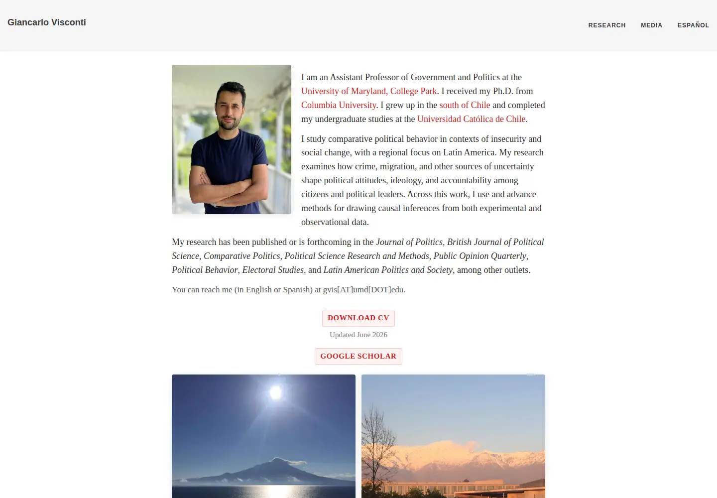Captured homepage of giancarlovisconti.com in the current scan
