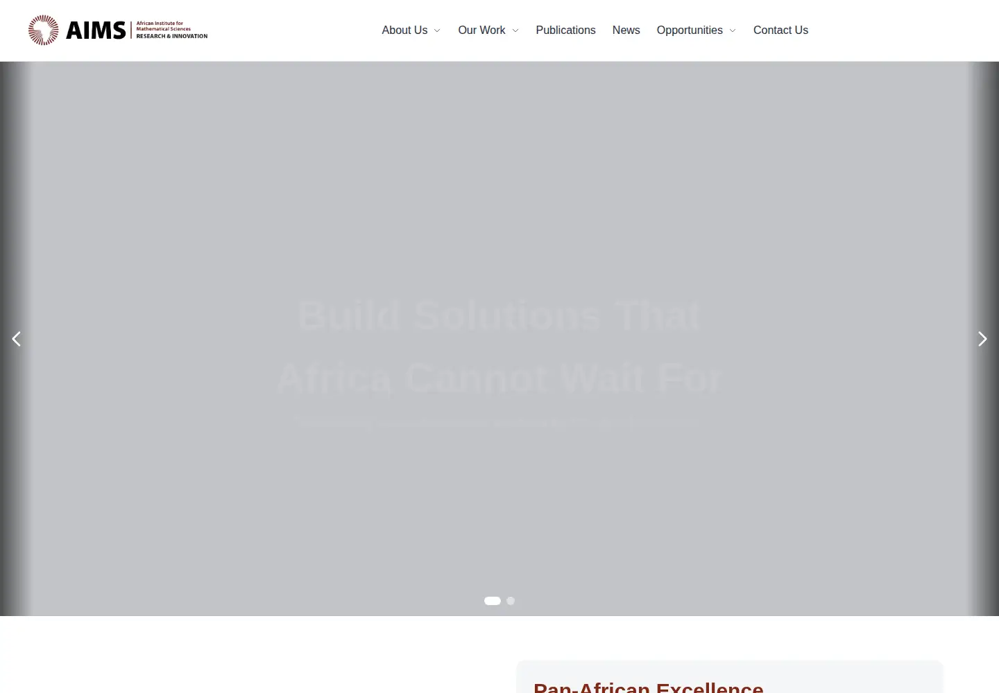 Captured homepage of aimsric.org in the current scan