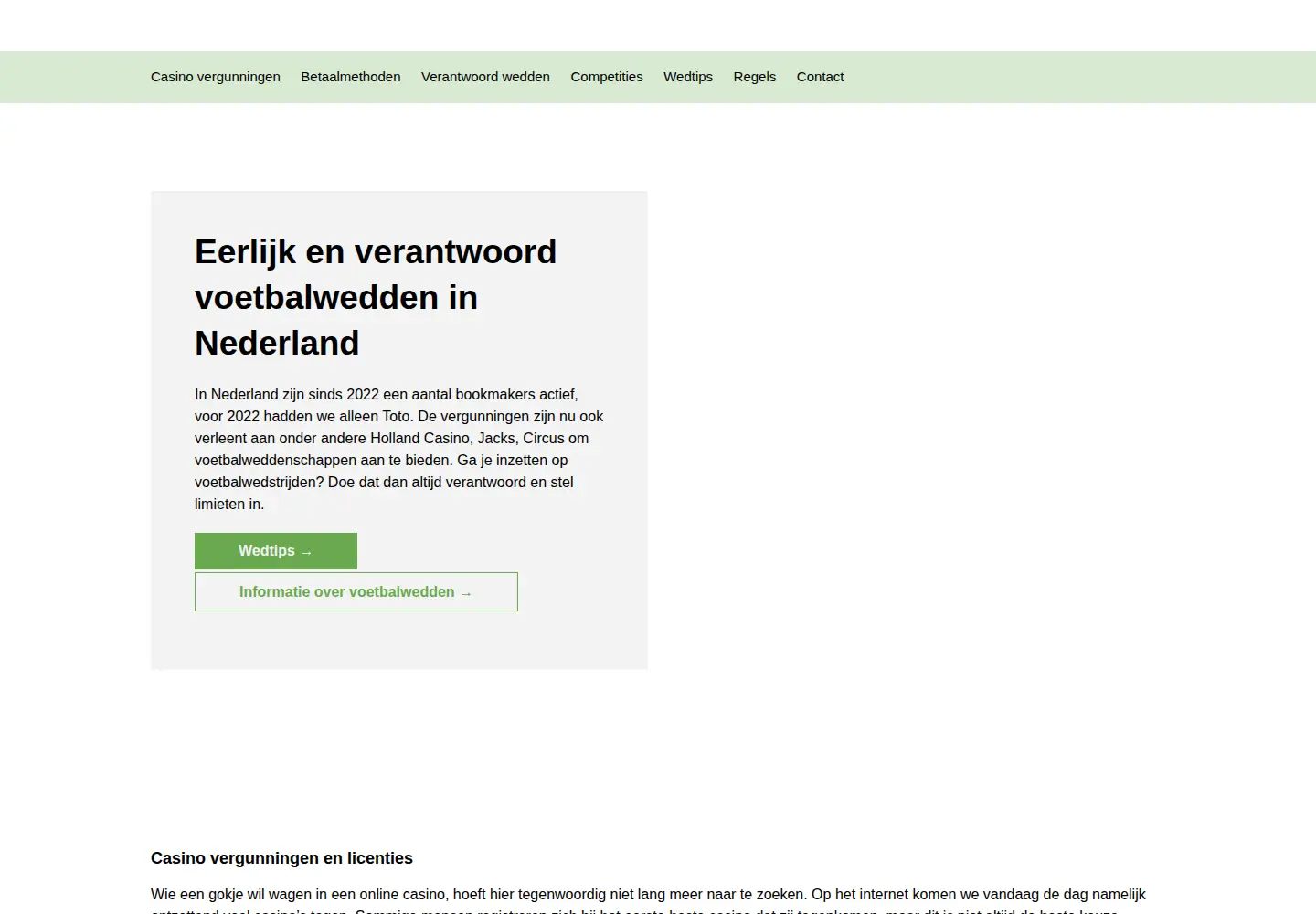 Captured homepage of voetbal.bet in the current scan