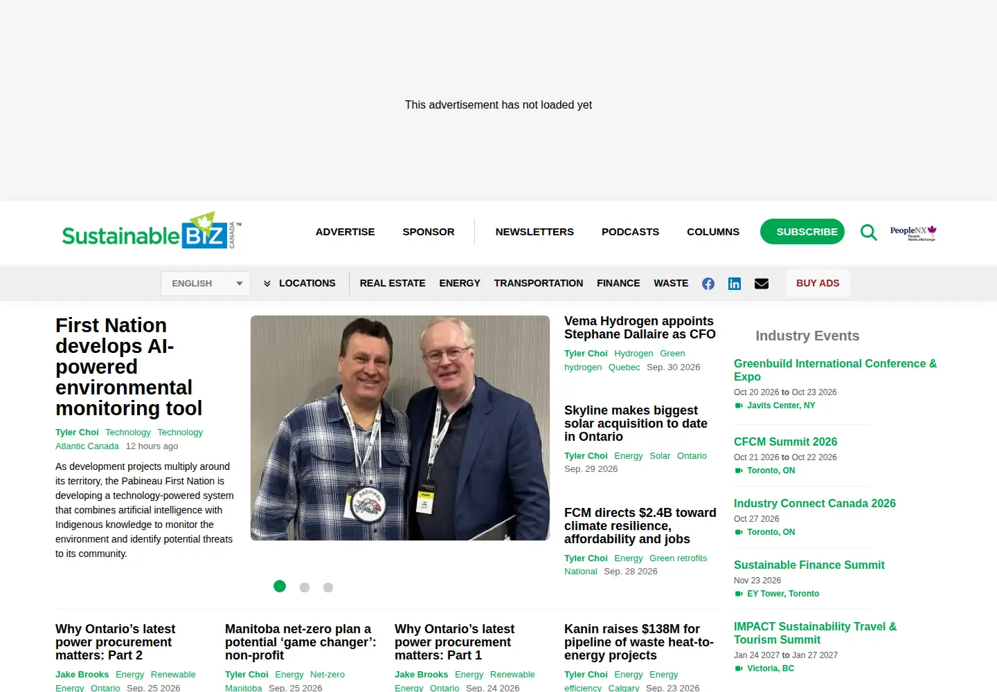 Screenshot of sustainablebiz.ca