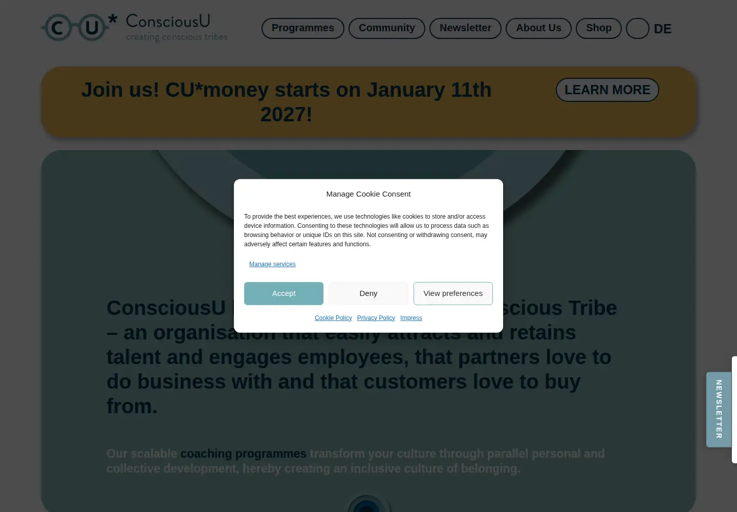 Screenshot of conscious-u.com