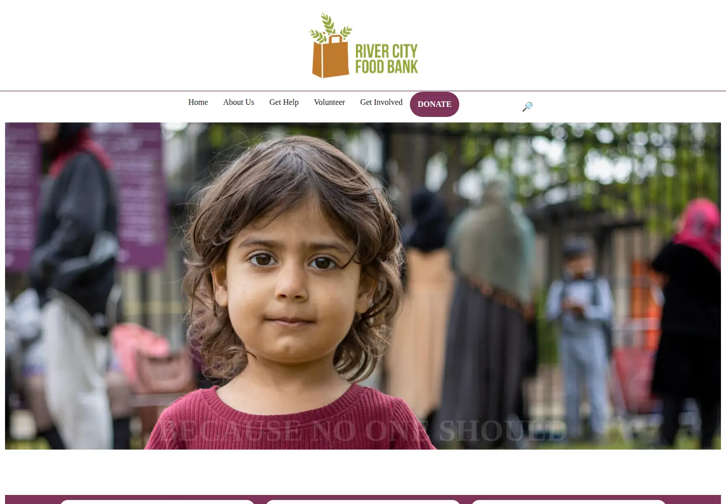 Screenshot of rivercityfoodbank.org