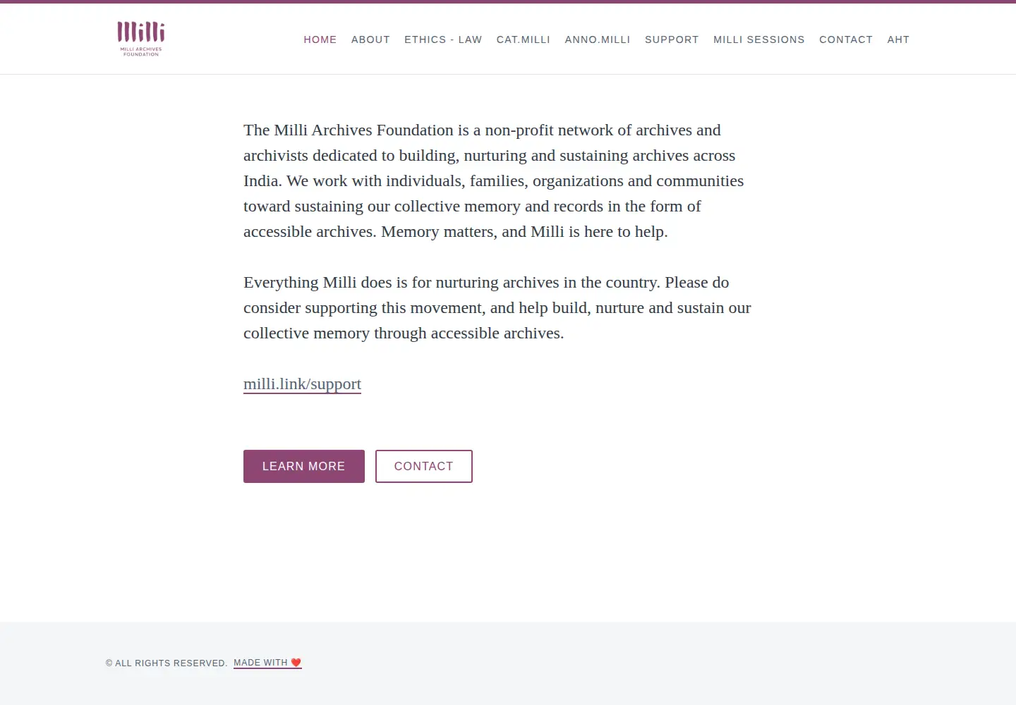 Screenshot of milli.link