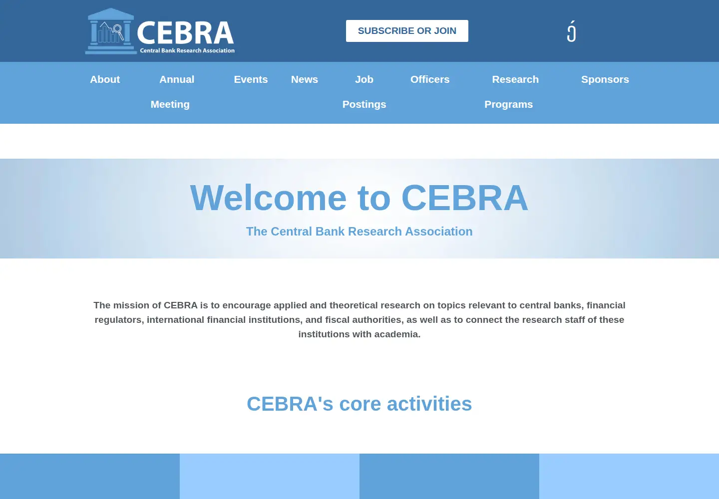 Screenshot of cebra.org