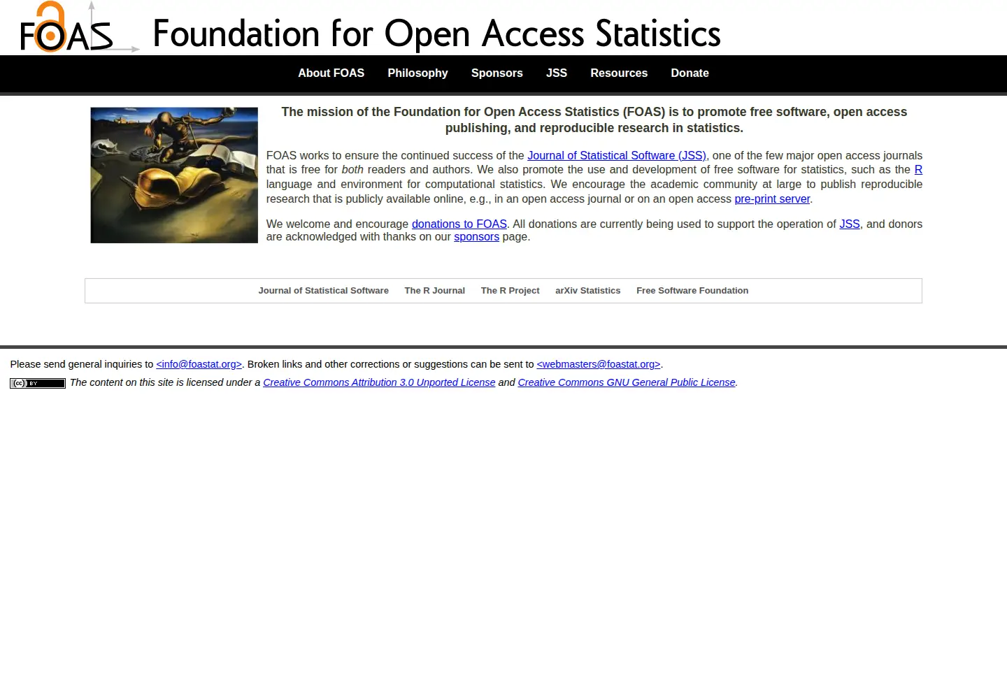 Captured homepage of foastat.org in the current scan