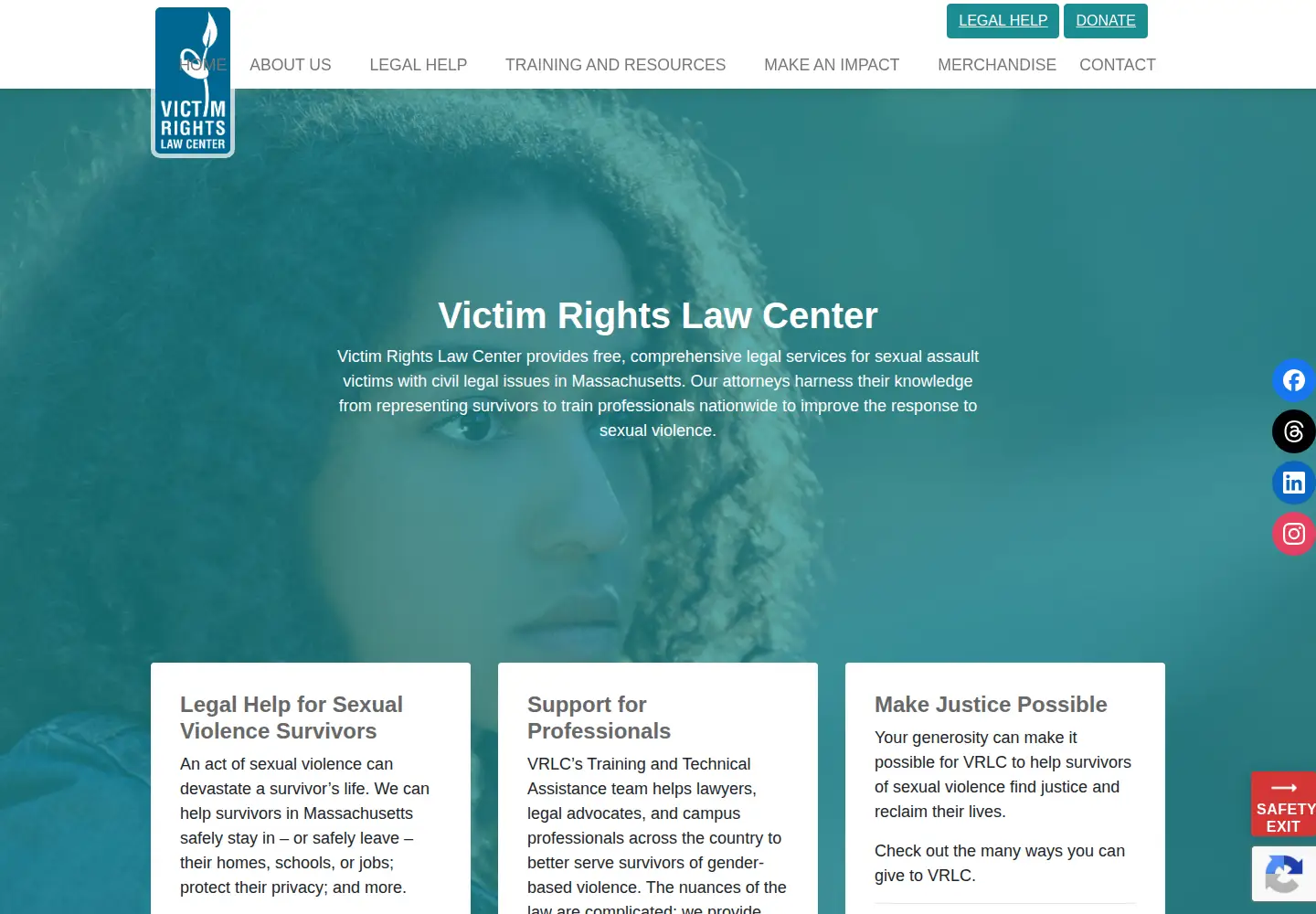 Screenshot of victimrights.org