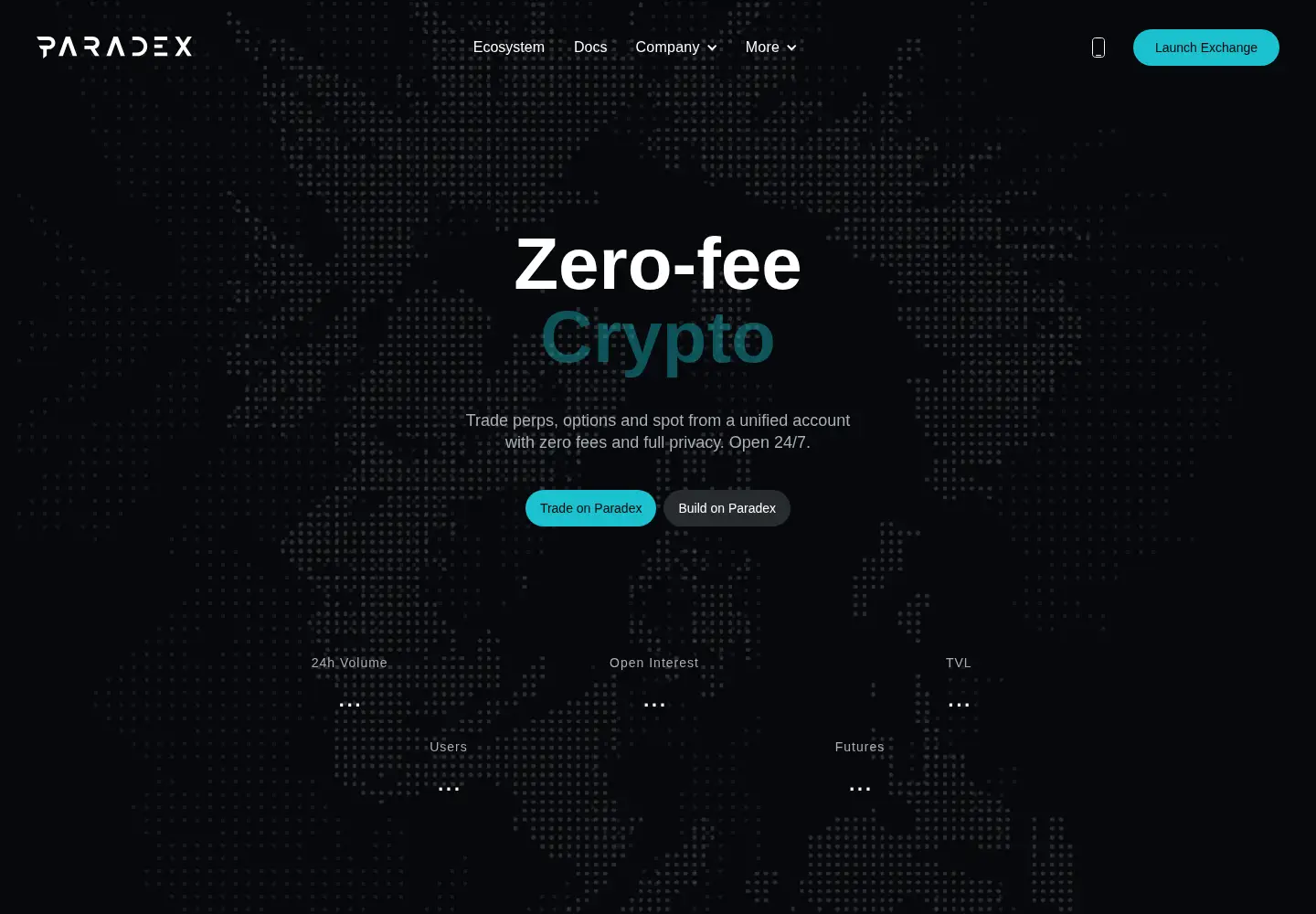 Screenshot of paradex.trade