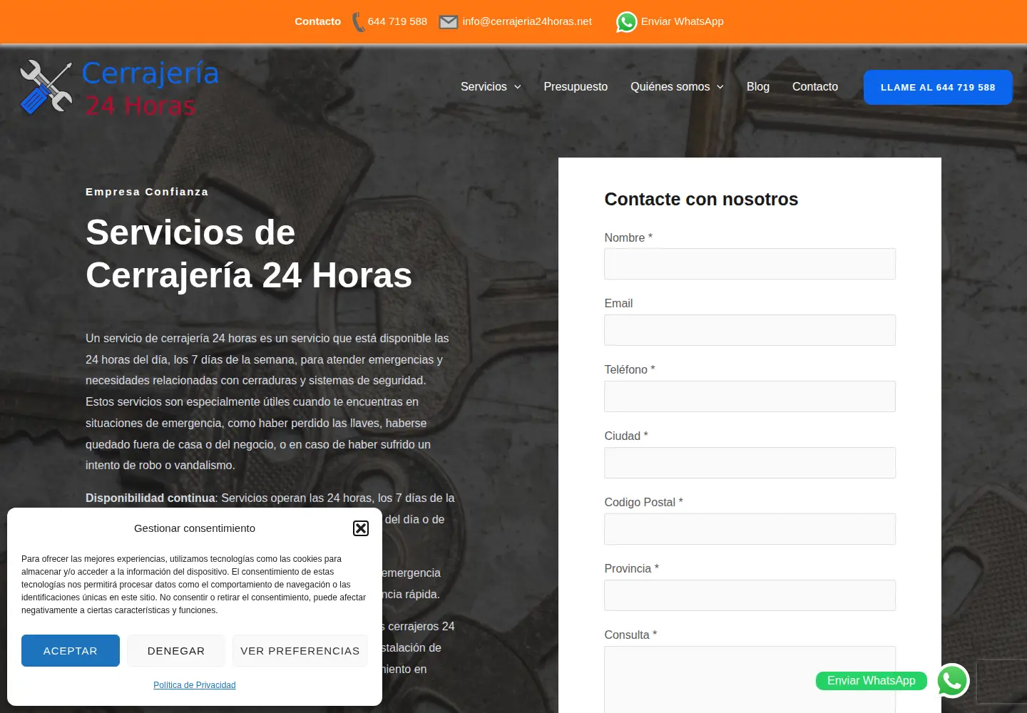 Screenshot of cerrajeria24horas.net