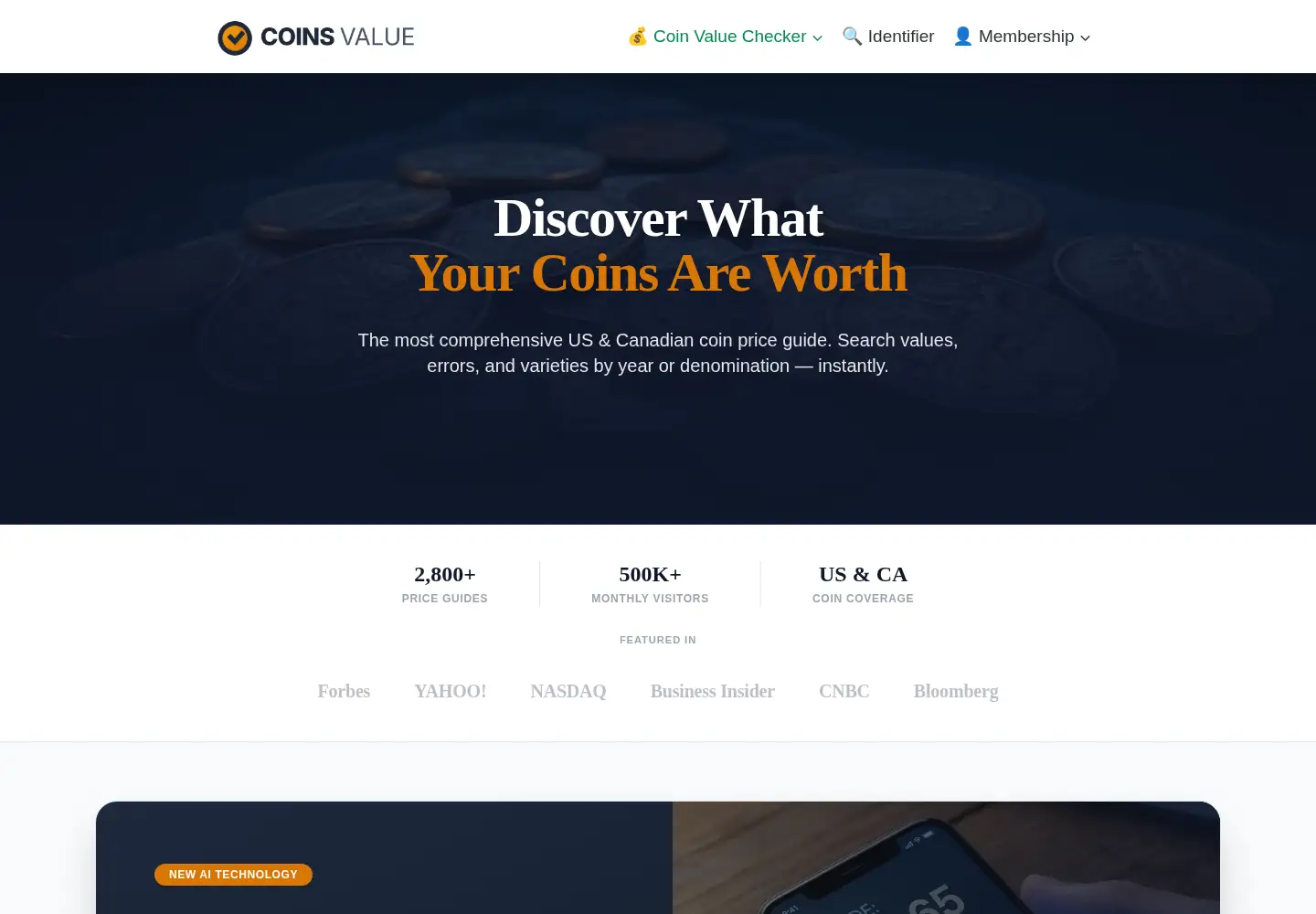 Screenshot of coins-value.com