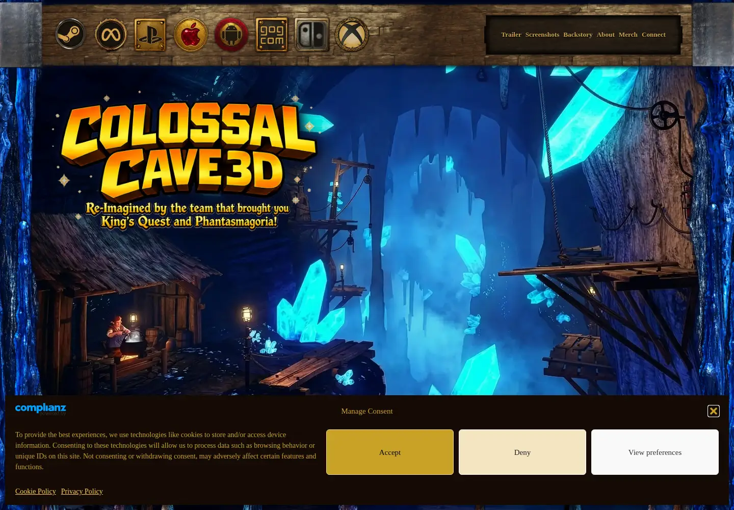 Screenshot of colossalcave3d.com
