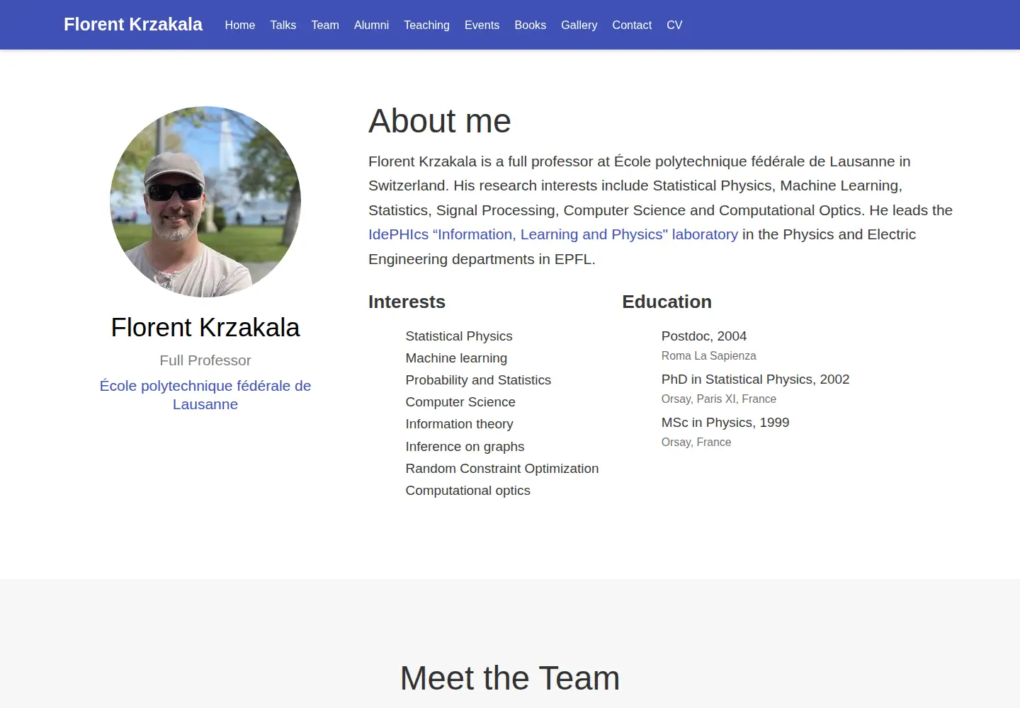 Screenshot of florentkrzakala.com