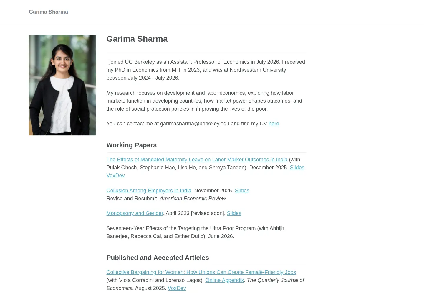 Screenshot of garimasharma.com
