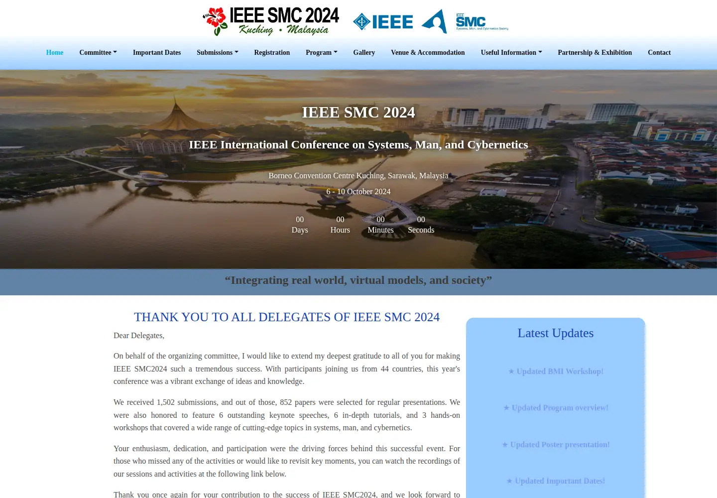 Captured homepage of ieeesmc2024.org in the current scan