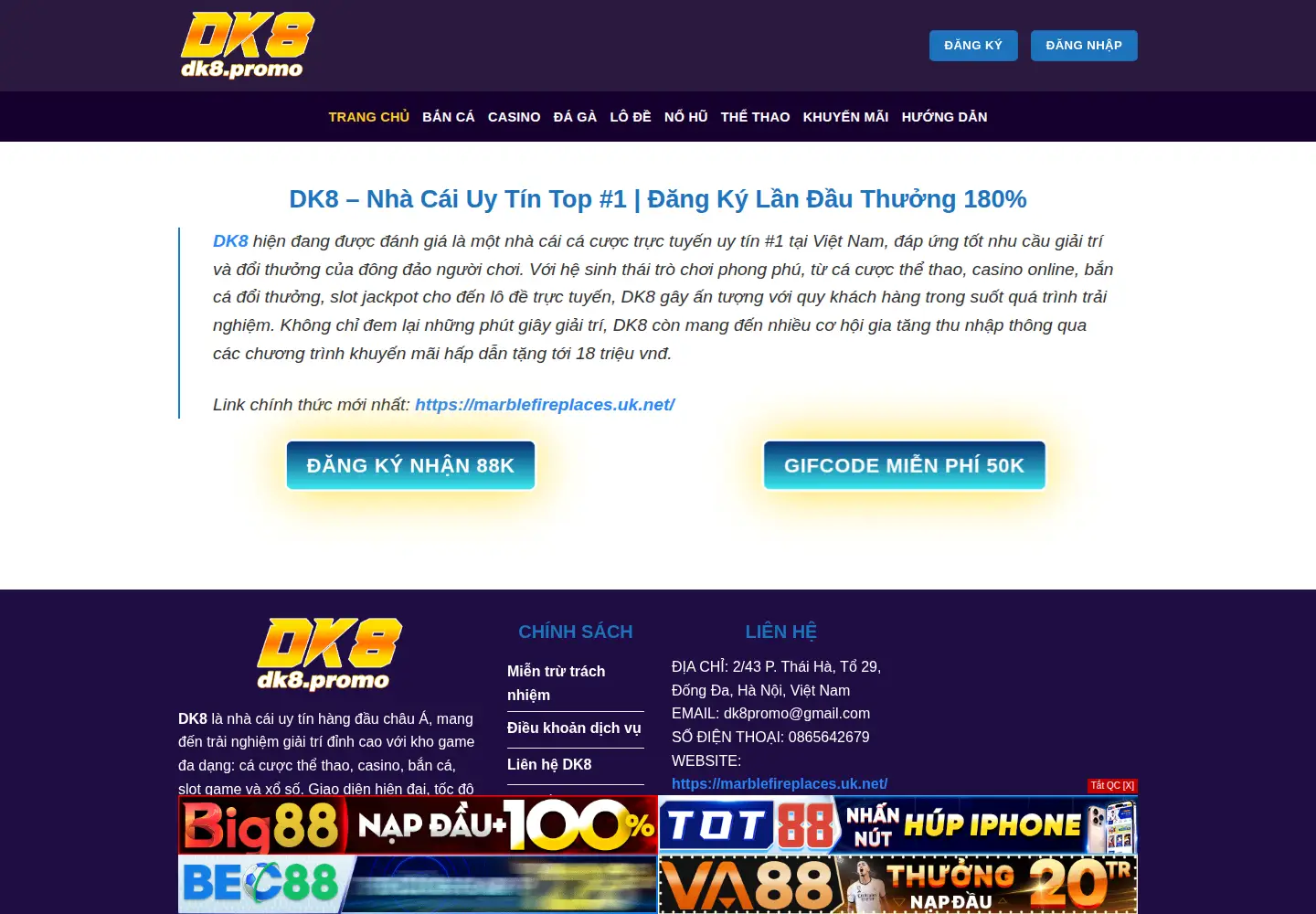 Screenshot of dk8.promo