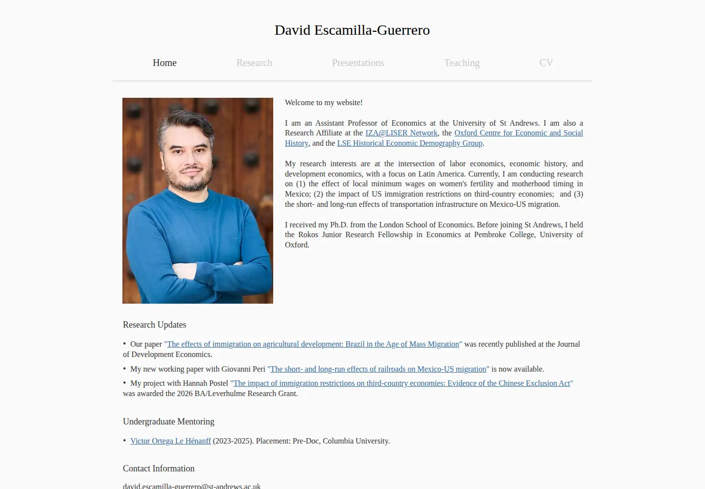 Captured homepage of escamilla-guerrero.com in the current scan