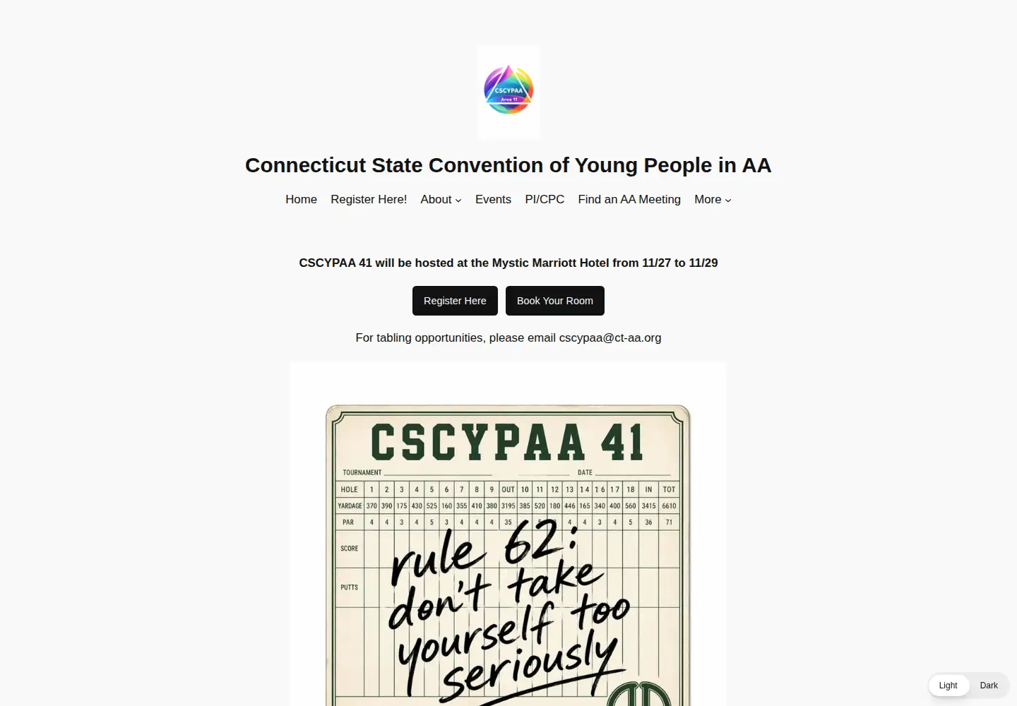 Captured homepage of cscypaa.org in the current scan