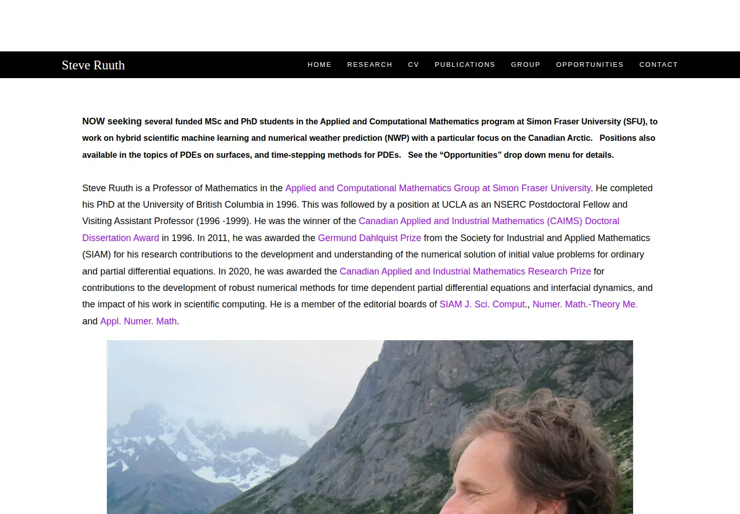 Screenshot of steveruuth.org