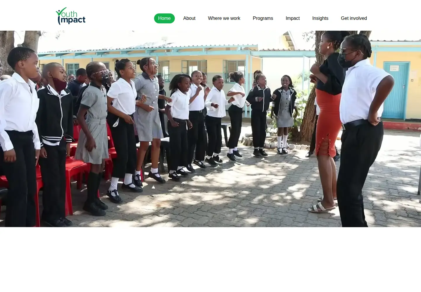 Captured homepage of youth-impact.org in the current scan