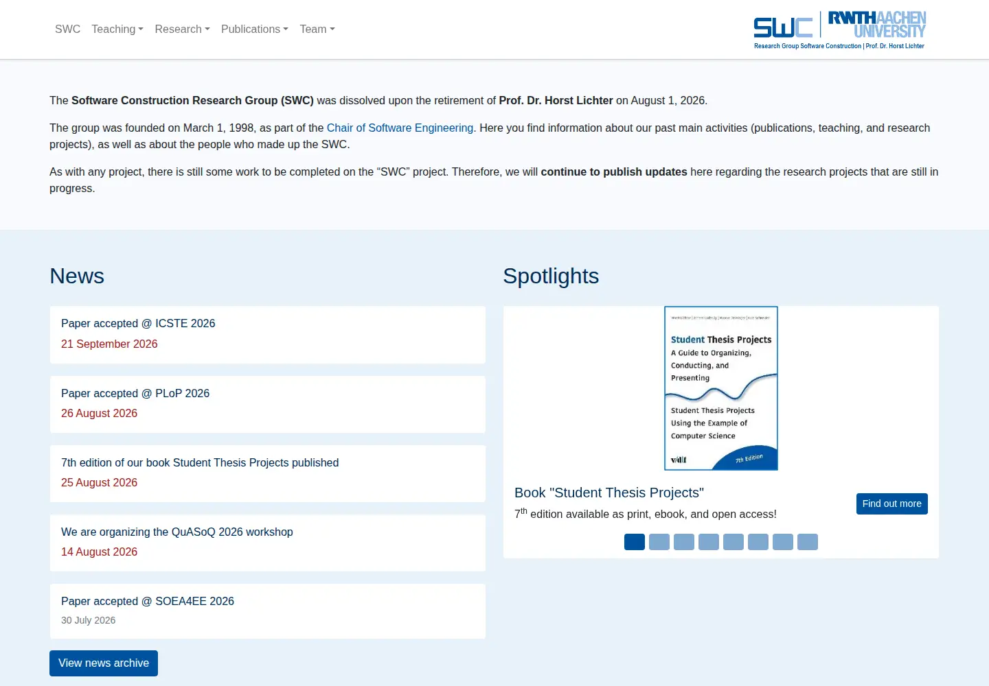 Screenshot of swc-rwth.de