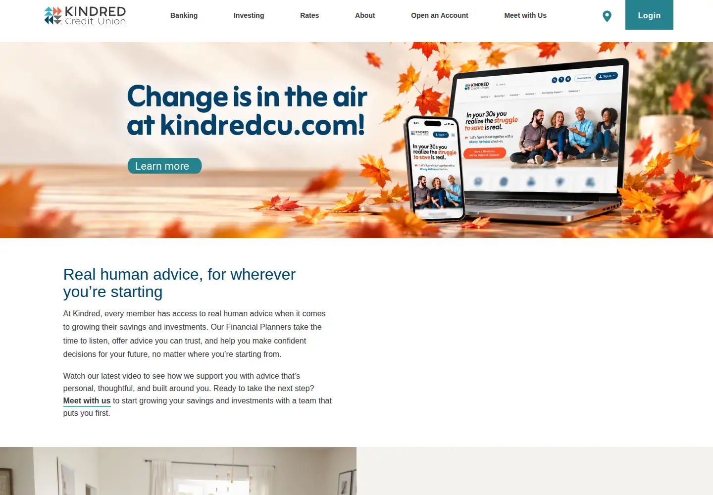 Screenshot of kindredcu.com
