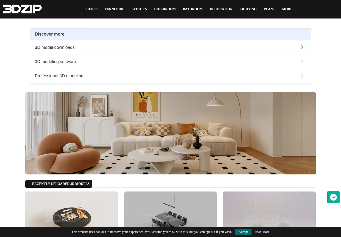 Screenshot of 3dzip.org